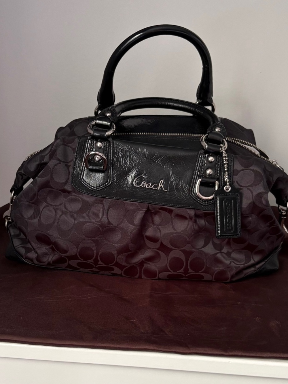 Coach Bags | Coach Ashley Large Jacquard With Leather Trim Satchel F15440 Crossb